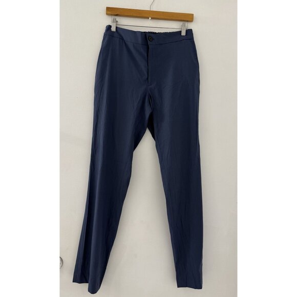 SANDRO Women's navy Blue Straight Leg Wool Blend Trousers Size 8 Minimalist - Picture 1 of 7